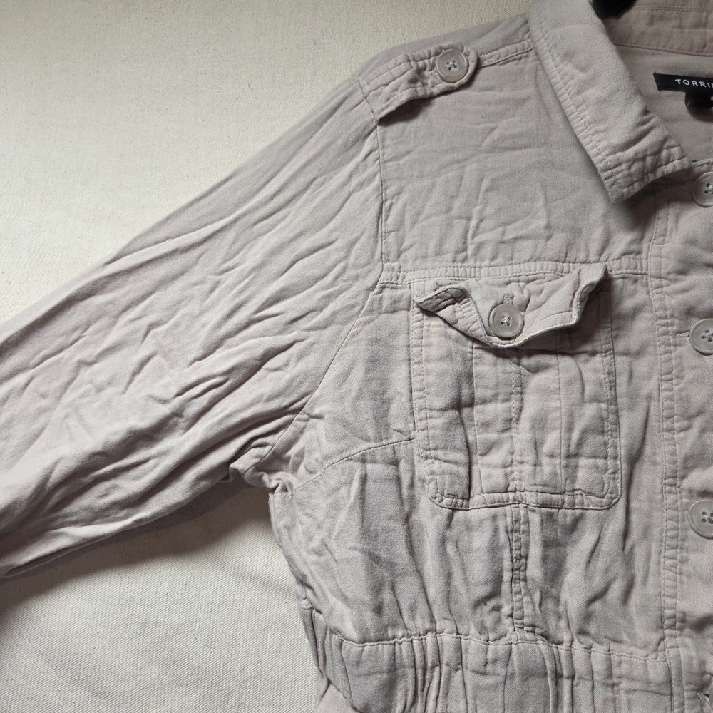 Torrid Light Beige Button-Up Shirt